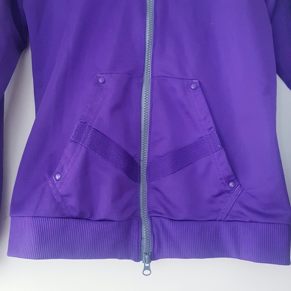 ADIDAS Purple Ruffled Raglan Shoulder Zip-Up Track Jacket - Picture 8 of 13